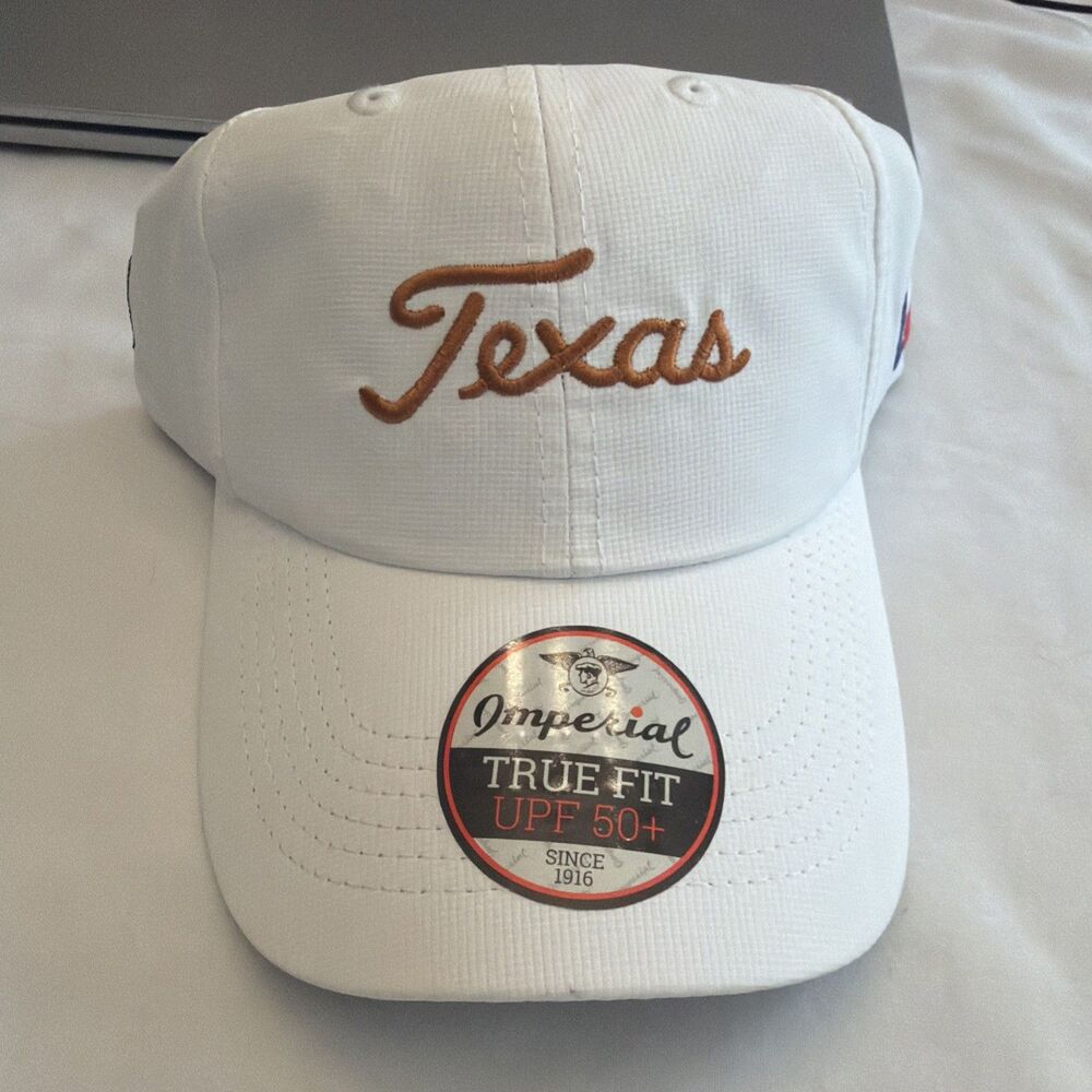 Imperial Texas hat/cap with flag on the side White